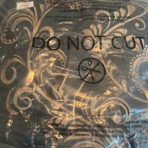 Queen bedspread set beautiful black and gold never opened original tags still on